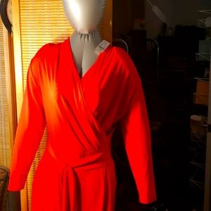 New York & Co Red Jumpsuit sz L